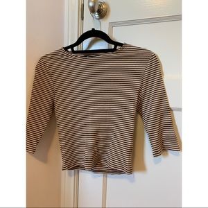 Reformation brown and white ribbed top